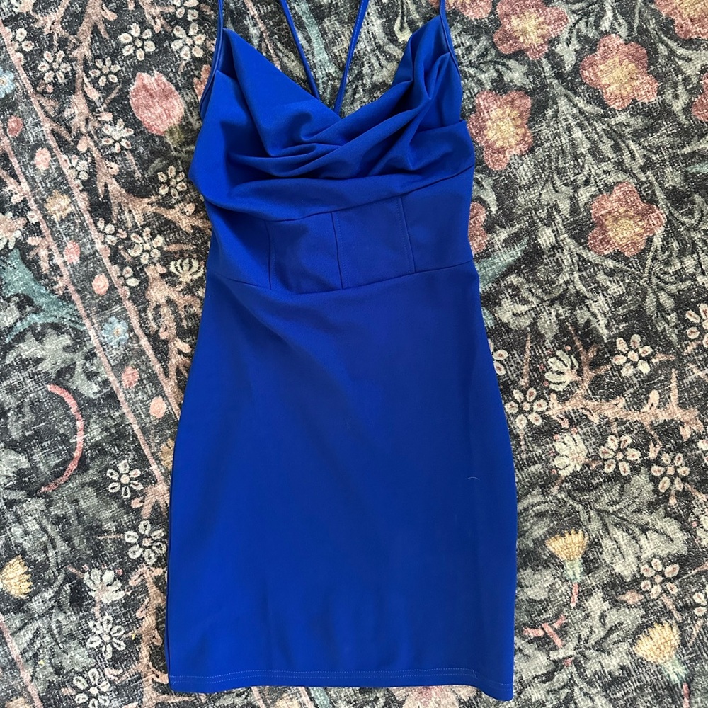 Blue Bodycon Mini Dress